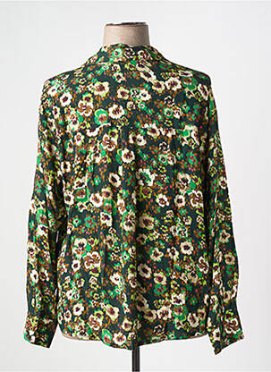 Chemisier imprimé fleurs manches longues vert SIGNE NATURE femme