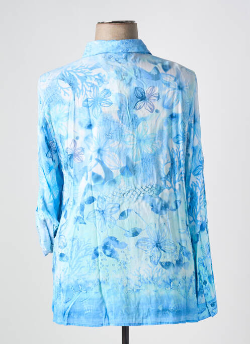 Chemisier imprimé fantaisie manches longues bleu RABE femme