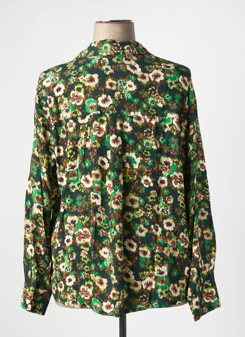 Chemisier imprimé fleurs manches longues vert SIGNE NATURE femme
