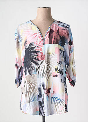Blouse tissage popeline manches 3/4 rose GERRY WEBER femme