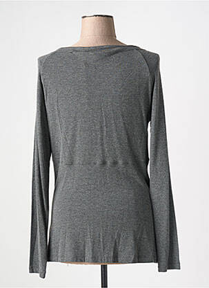 Pull tissage chiné manches longues gris LAUREN VIDAL femme