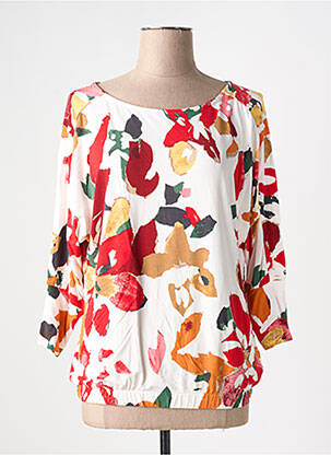 T-shirt stretch manches 3/4 rouge S.OLIVER femme