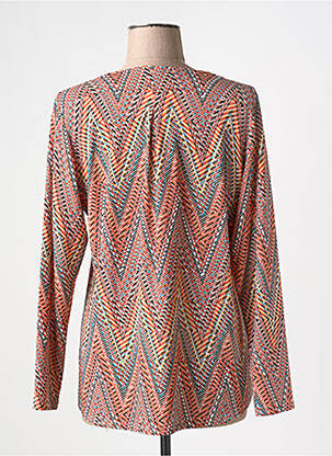 Pull col v manches longues orange GEVANA femme