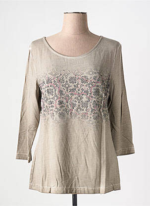 T-shirt manches 3/4 manches 3/4 marron GERRY WEBER femme