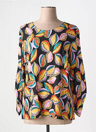 Blouse imprimé fantaisie manches longues noir GEVANA femme