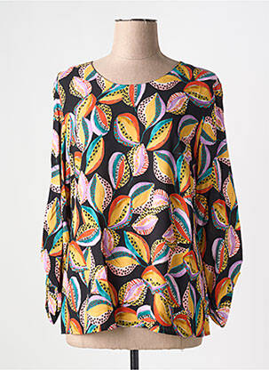 Blouse tissage popeline manches longues noir GEVANA femme