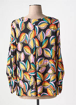 Blouse tissage popeline manches longues noir GEVANA femme