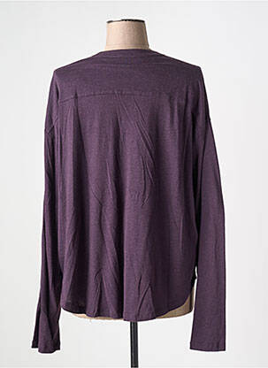 Pull tissage chiné manches longues violet MAJESTIC FILATURES femme
