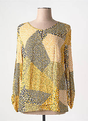 Blouse tissage popeline manches longues jaune GEVANA femme