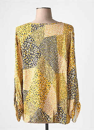 Blouse imprimé fleurs manches longues jaune GEVANA femme