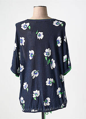 Pull stretch manches courtes bleu OUI femme