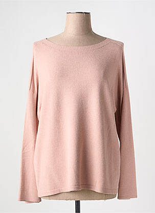 Pull coupe cintrée manches longues rose SIGNE NATURE femme