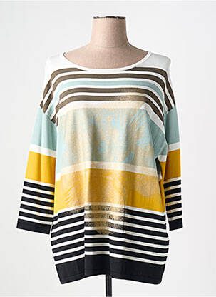 Pull coupe cintrée manches 3/4 jaune GERRY WEBER femme