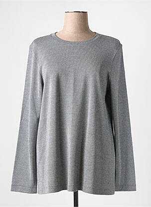 Pull col rond manches longues argent LISANZA femme