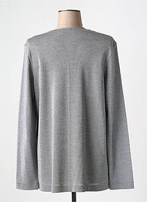 Pull col rond manches longues argent LISANZA femme