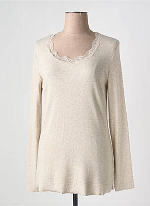 Top stretch manches longues beige OUI femme
