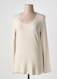 Top stretch manches longues beige OUI femme