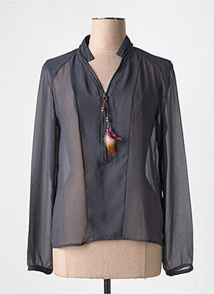 Blouse légère et transparente manches longues gris LOLA ESPELETA femme
