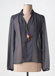 Blouse légère et transparente manches longues gris LOLA ESPELETA femme