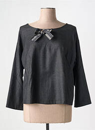 Top stretch manches 3/4 gris LA FEE MARABOUTEE femme
