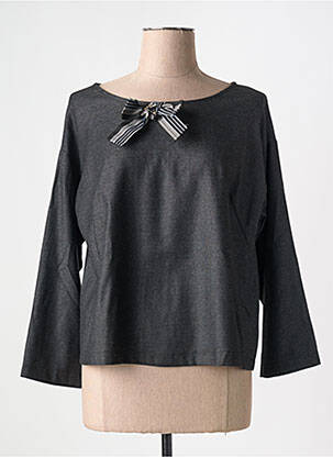 Top stretch manches 3/4 gris LA FEE MARABOUTEE femme