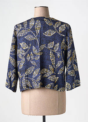 Boléro col v bleu GEVANA femme