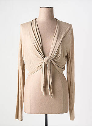 Gilet manches longues stretch beige LA FEE MARABOUTEE femme