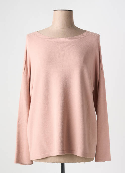Pull coupe cintrée manches longues rose SIGNE NATURE femme