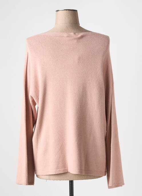 Pull coupe cintrée manches longues rose SIGNE NATURE femme
