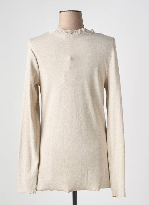 Top stretch manches longues beige OUI femme