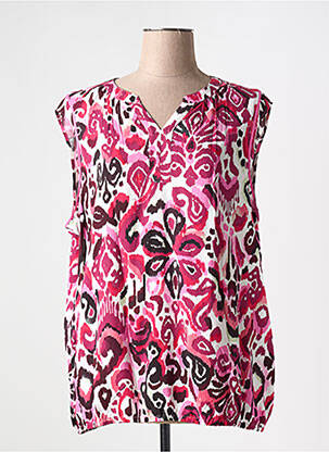 Blouse tissage popeline sans manche violet CECIL femme