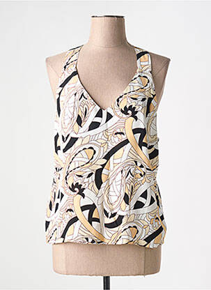 Top coupe fluide sans manche beige SURKANA femme