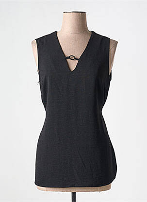 Top coupe fluide sans manche noir DIVILUNE femme