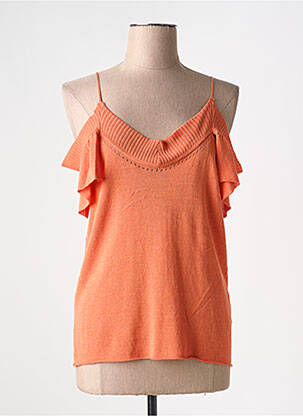 Pull coupe cintrée fines bretelles orange COP COPINE femme