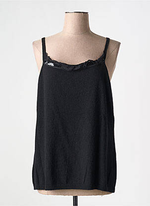 Top tissage jersey fines bretelles noir PERSONA femme
