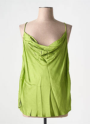 Top coupe fluide fines bretelles vert SURKANA femme