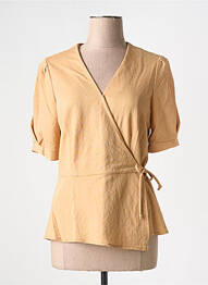 Blouse manches courtes manches courtes beige DIVILUNE femme