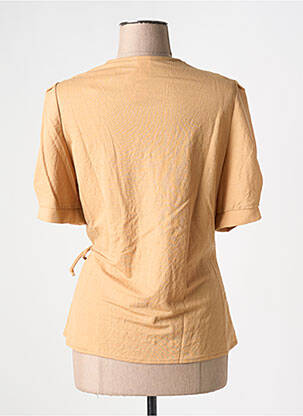 Blouse tissage crêpe manches courtes beige DIVILUNE femme