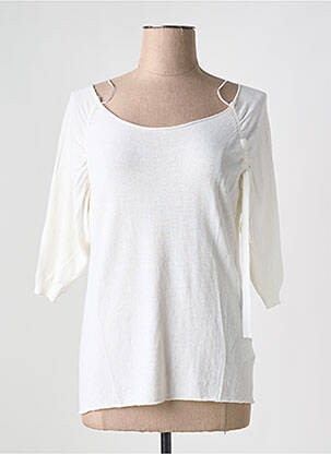 Pull coupe droite manches 3/4 blanc COP COPINE femme