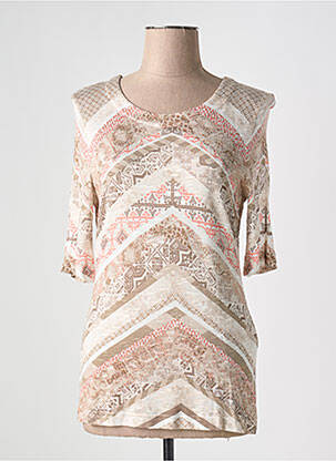 Pull stretch manches 3/4 beige GERRY WEBER femme