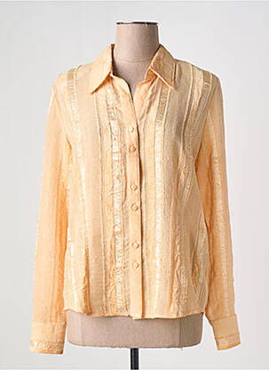 Chemisier tissage crêpe manches longues orange GELCO femme
