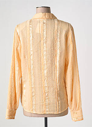 Chemisier tissage crêpe manches longues orange GELCO femme