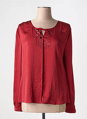 Blouse poignets boutonnés avec fente manches longues rouge GERRY WEBER femme