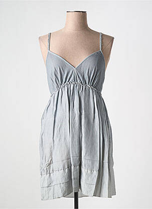 Robe D'été Lauren Vidal - Imprimé Géométrique Gris - Taille M - Transparente Légère - Occasion