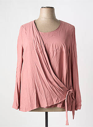 Blouse poignets boutonnés avec fente manches longues rose SAMOON femme