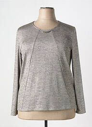 Top stretch manches longues gris GEVANA femme