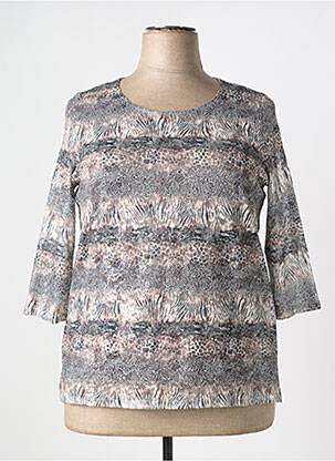 Top stretch manches 3/4 gris GEVANA femme