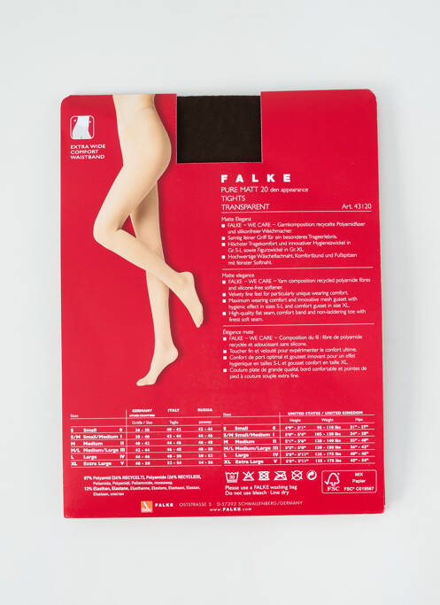 Collants marron FALKE pour femme