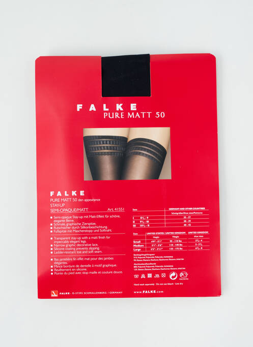 Bas noir FALKE pour femme