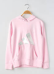Sweat-shirt à capuche rose ADIDAS pour fille seconde vue